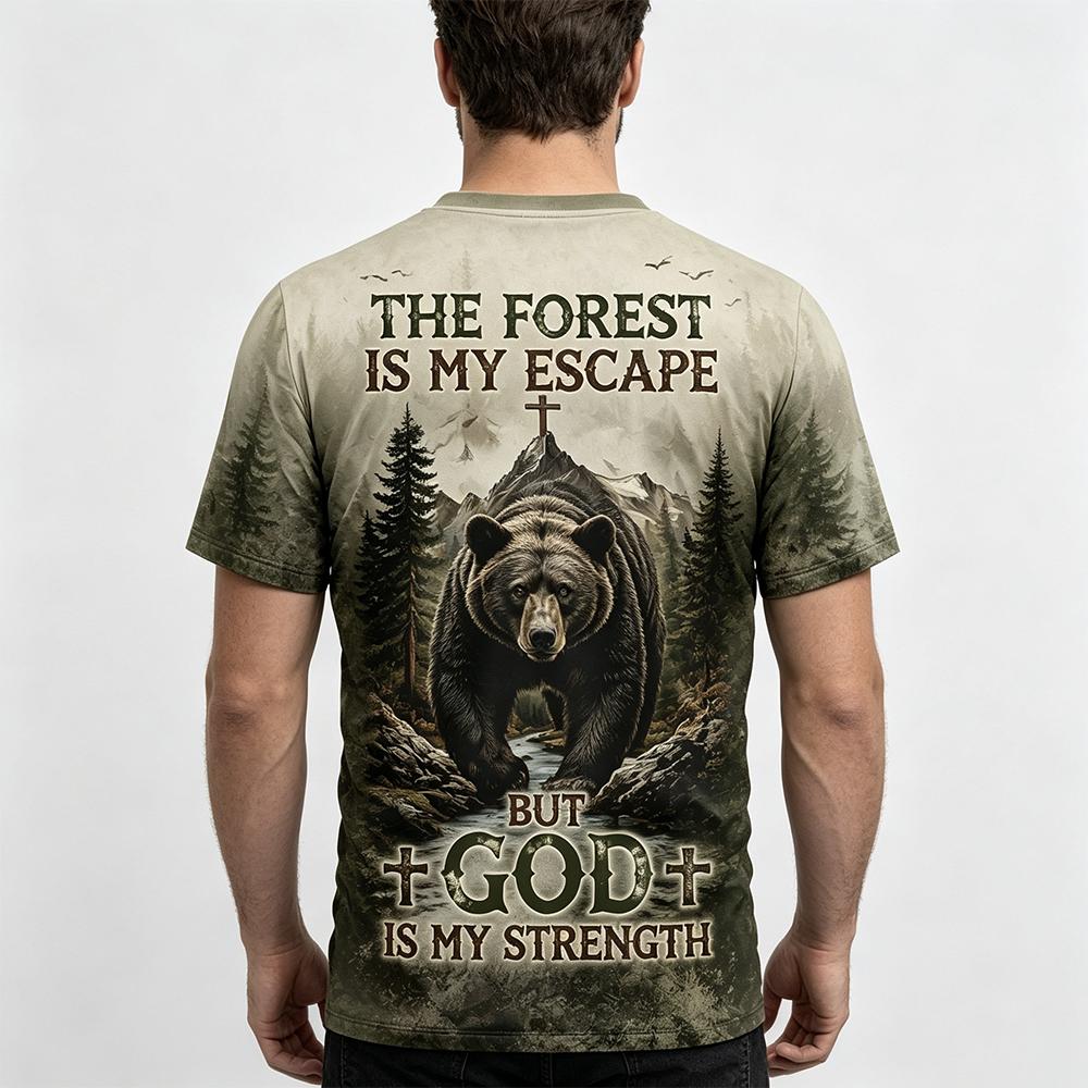 Men Vintage Forest Bear Print  - Outdoor Hunting Names recension och pris